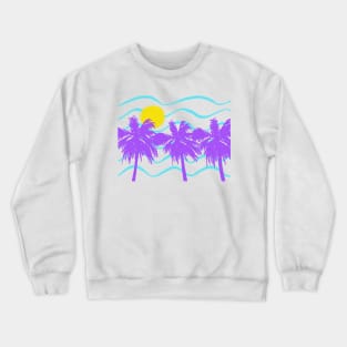 Purple Palm Trees So 90s Crewneck Sweatshirt